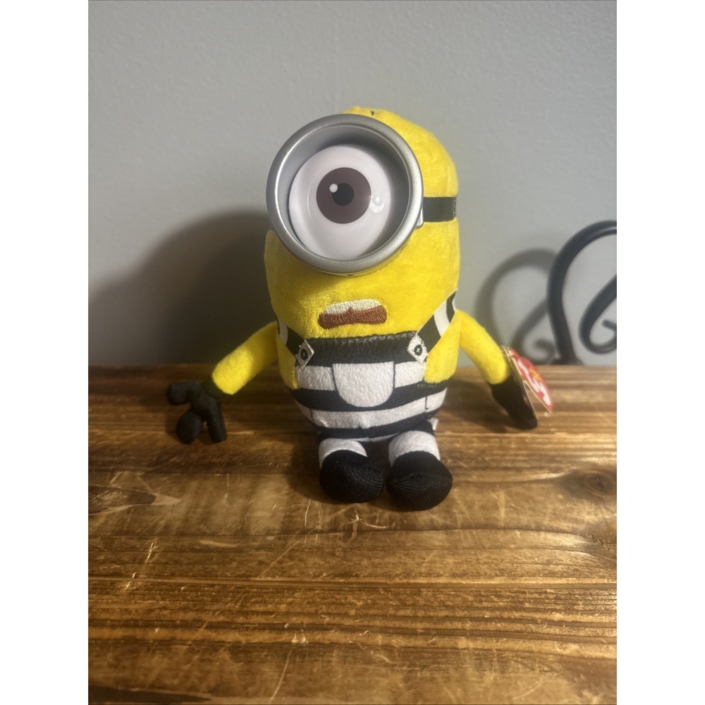 Ty Despicable Me 3 Minion Carl Plush Prisoner 7" Stuffed Animal Character Toy